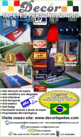 Capachos personalizados comerciais e residênciais.