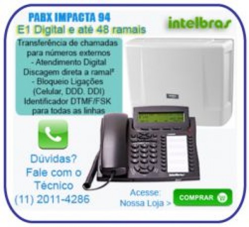 Pabx Digital Impacta 68i Intelbras (11) 2011-4286
