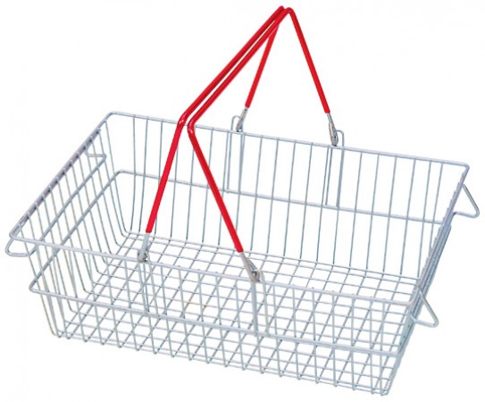 Cesta supermercado de mão zincada para pequenas compras - C010Z